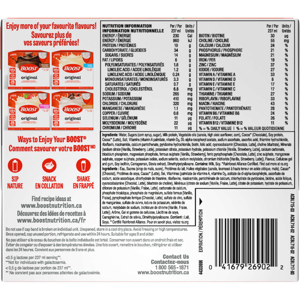 Original Variety Pack Meal Replacement Drink, Pack of 6, 6 x 237 ml