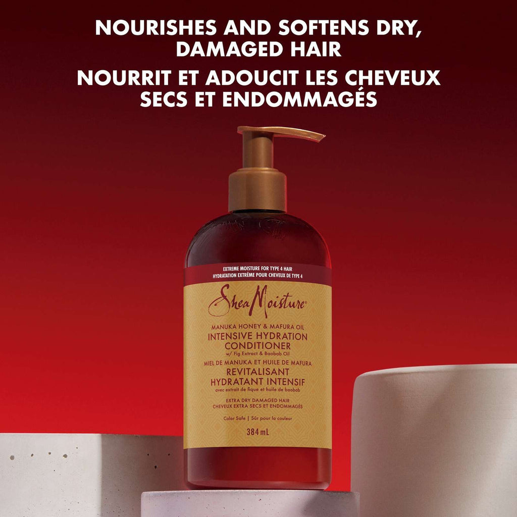 SheaMoisture Manuka Honey and Mafura Oil Intensive Hydration Conditioner for Dry, Damaged Hair with Fig Extract & Baobab Oil Nourish & Soften 384 ml