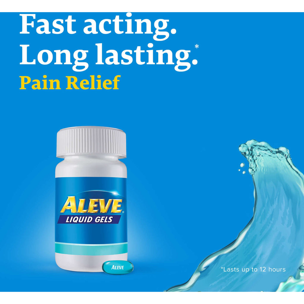 ALEVE Pain Relief Liquid Gels, Strength to Last Up to 12 Hours, Naproxen Sodium 220mg, 65 Liquid Gel Capsules