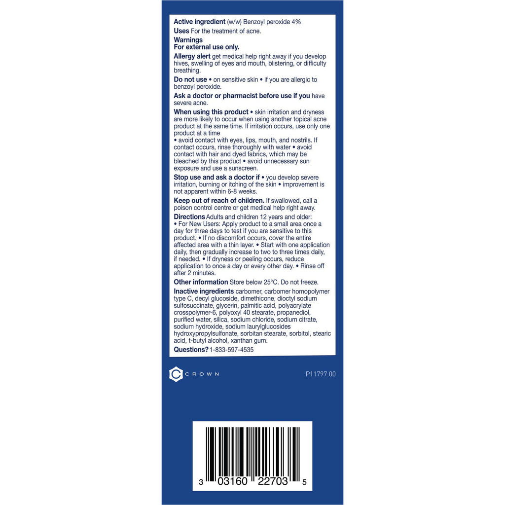 Acne Wash, 4% Benzoyl Peroxide Cream