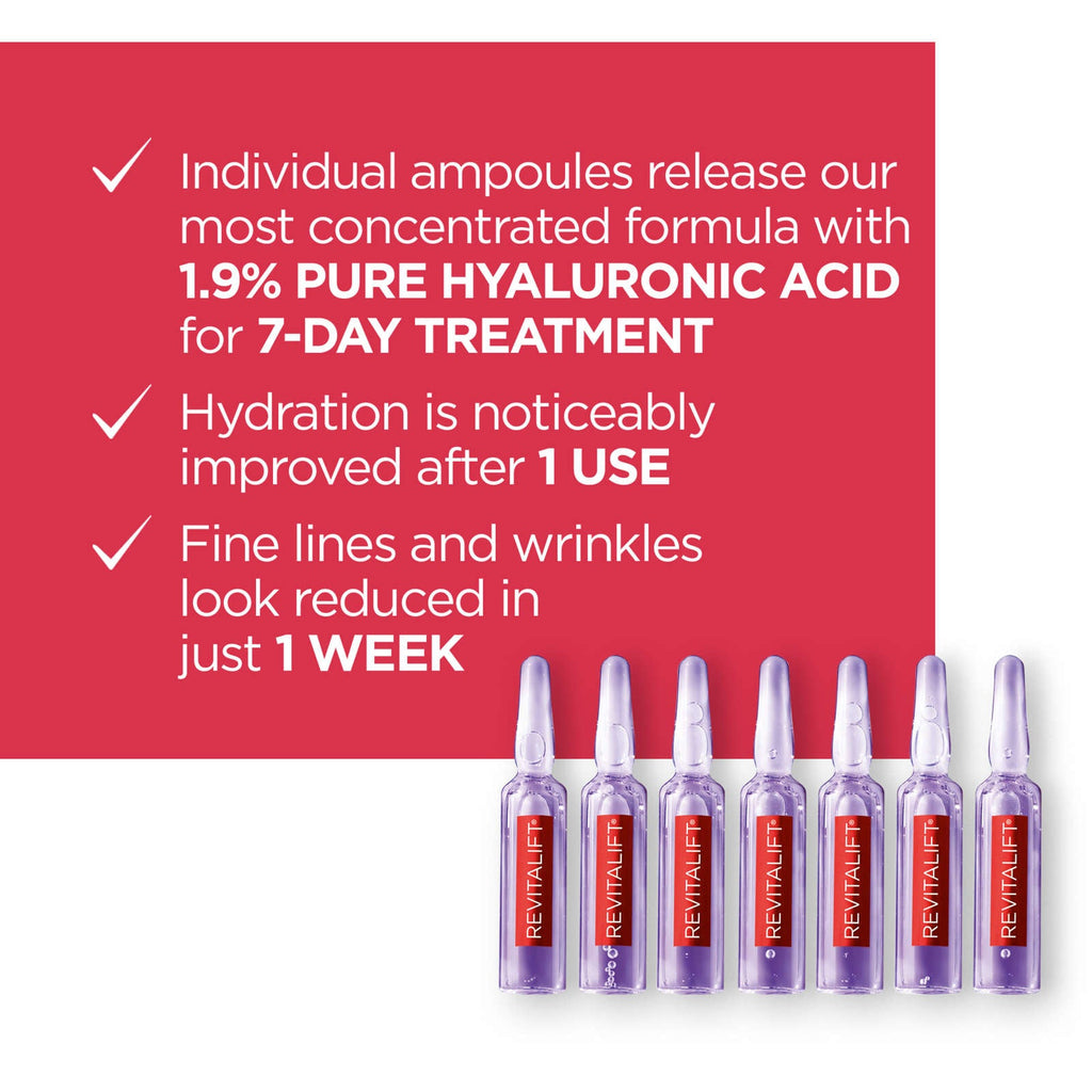 Revitalift Triple Power LZR, 1.9% Pure Hyaluronic Acid Replumping Ampoules for 7-Day Face Treatment