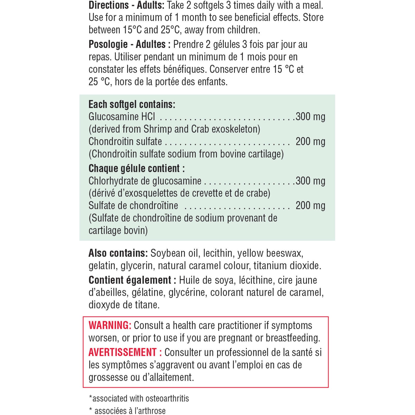 Glucosamine Chondroitin, 500 mg