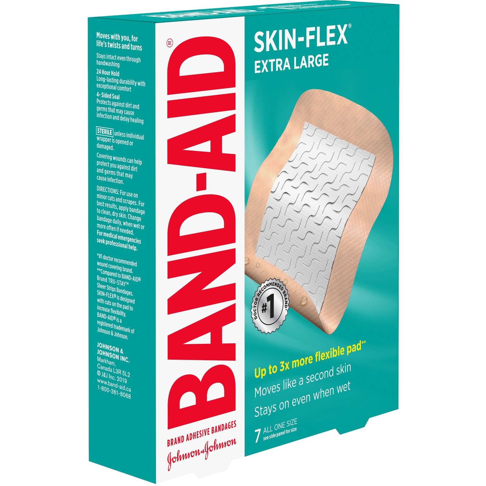 Band-Aid Skin-Flex Adhesive Bandages, Extra Large, 7 ea