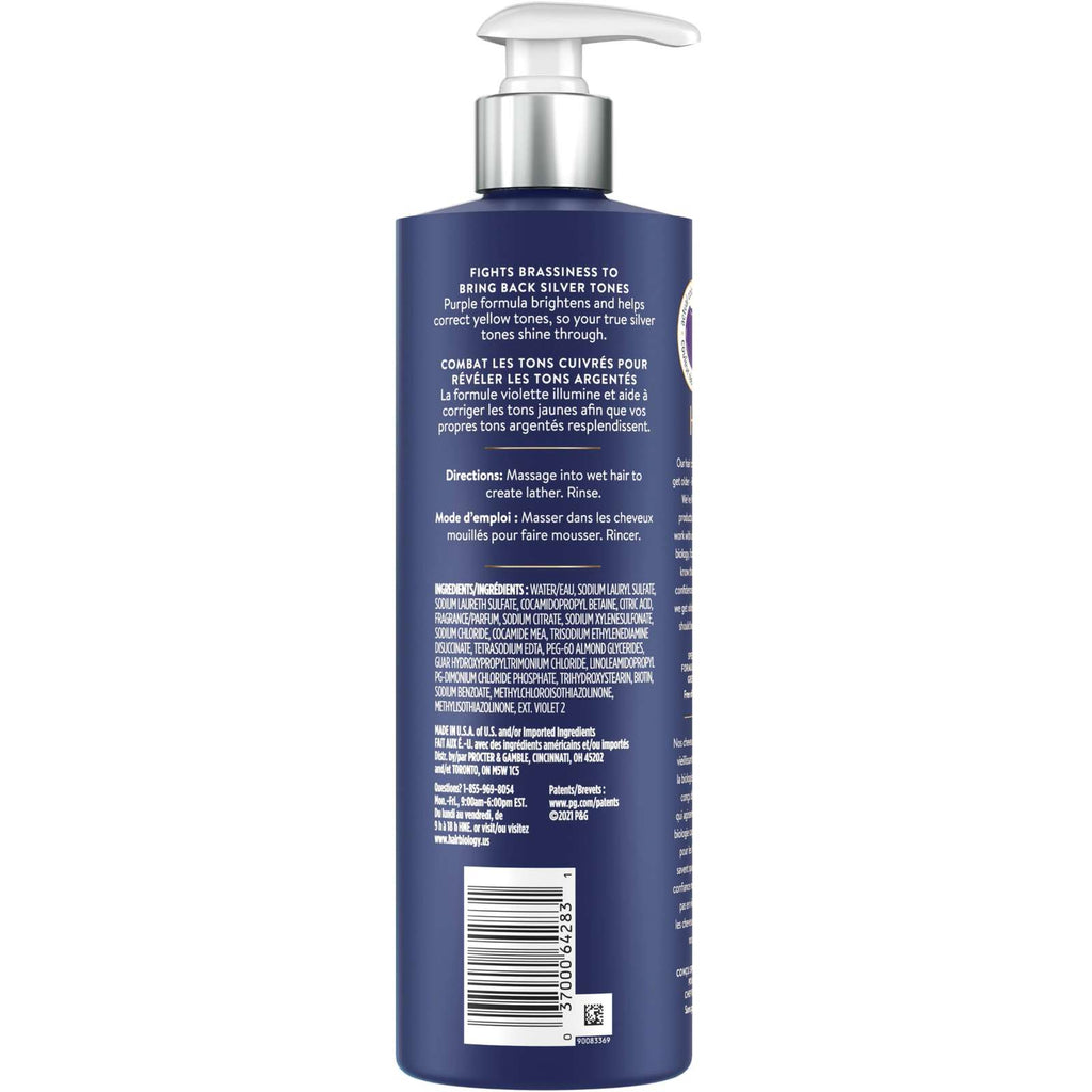 Silver Shampoo with Biotin – Silver & Glowing for grey or color treated hair – 380mL