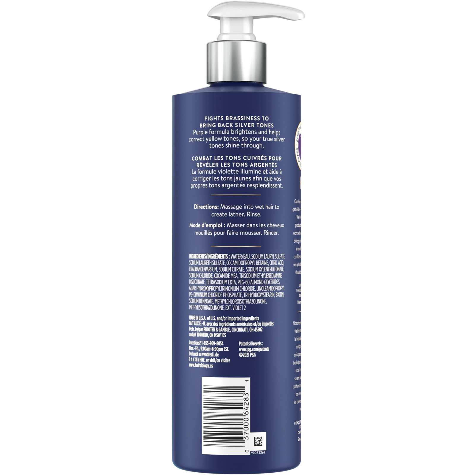 Silver Shampoo with Biotin – Silver & Glowing for grey or color treated hair – 380mL