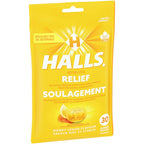 Halls Relief Mentho-Lyptus Honey Lemon Flavour, 30 Cough Drops