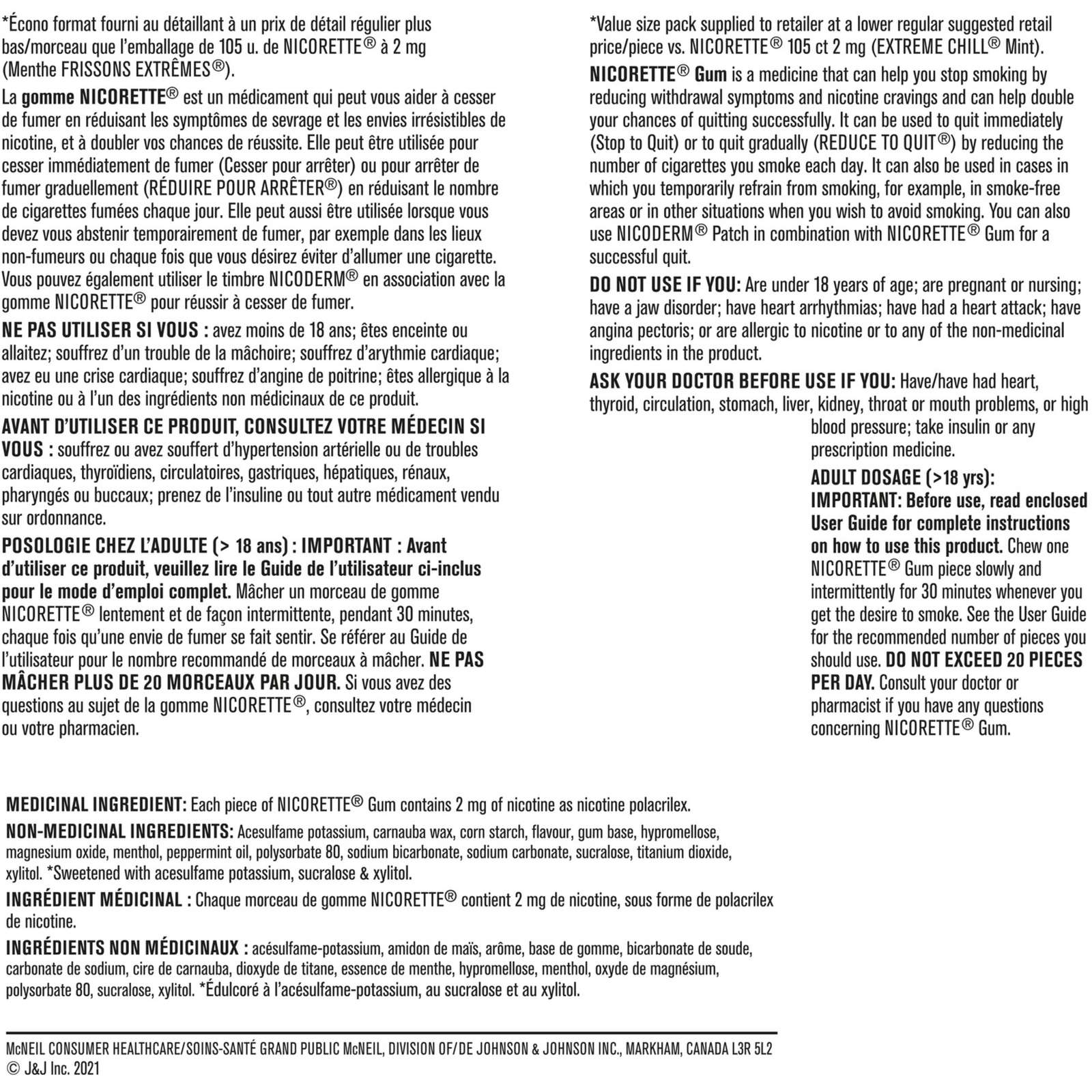 Nicotine Gum, Quit Smoking Aid, Extreme Chill, 2 mg