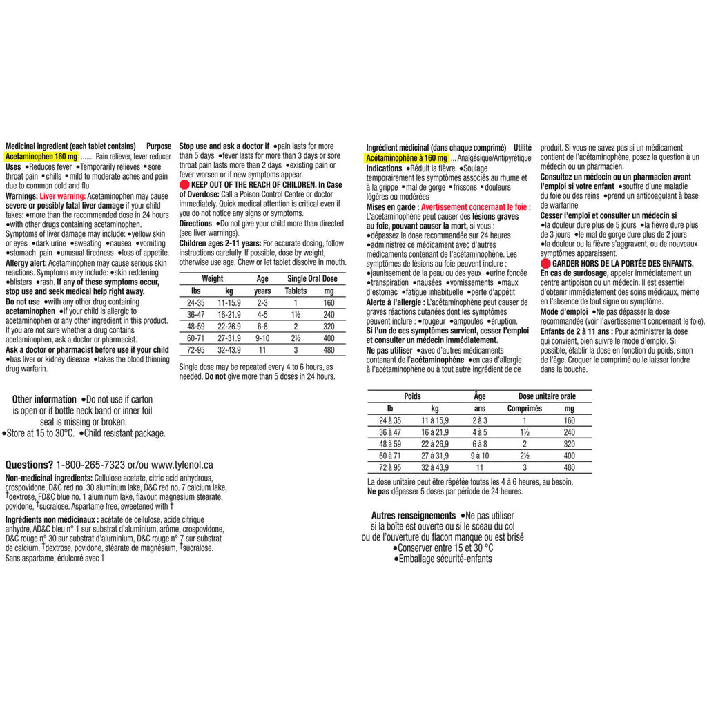 Children's Medicine Fever and Sore Throat, Chewables, Grape