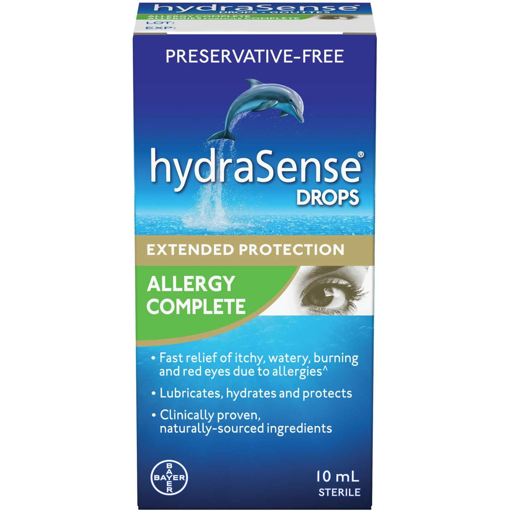 hydraSense Eye Drops, Allergy Relief, Preservative Free, Naturally Sourced, Long-Lasting Relief, 10 mL