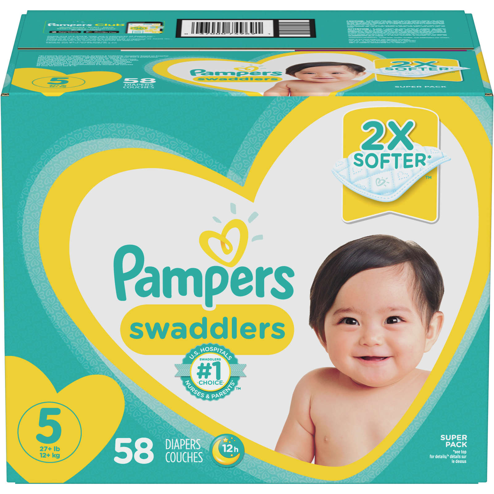 Pampers Swaddlers Diapers Size 5 58 Count