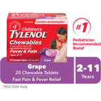 Children's Medicine, Fever & Pain, Chewable Tablets, Grape