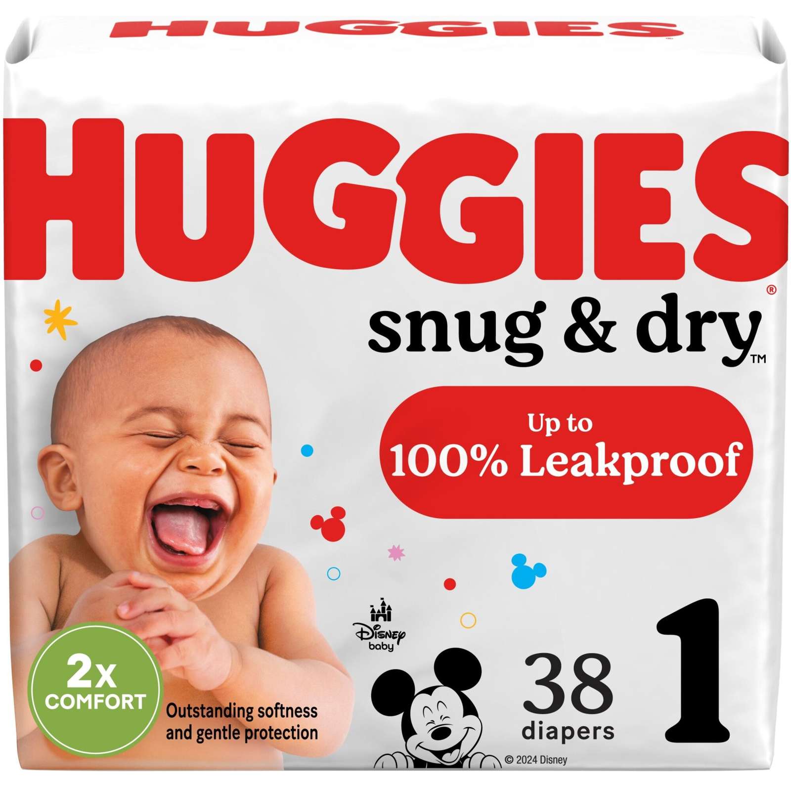 Snug & Dry Baby Diapers, Size 1 (8-14 lbs)