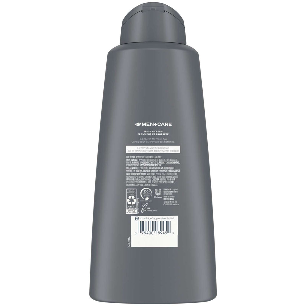 Dove Men+Care Fortifying Shampoo & Conditioner 2in1 for daily use Fresh Clean with caffeine and menthol 750 ml