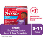 Children's Medicine Fever and Sore Throat, Chewables, Grape