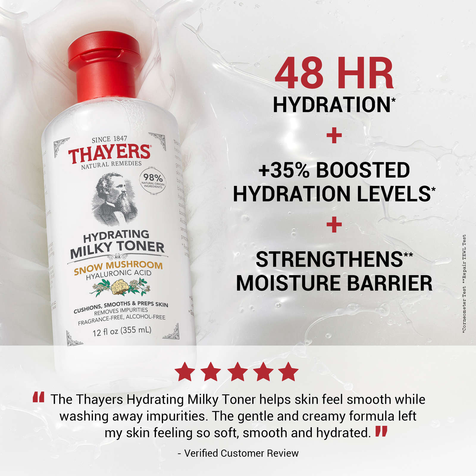 Milky Face Toner Skin Care with Snow Mushroom, Natural Gentle Facial Toner, for All Skin Types