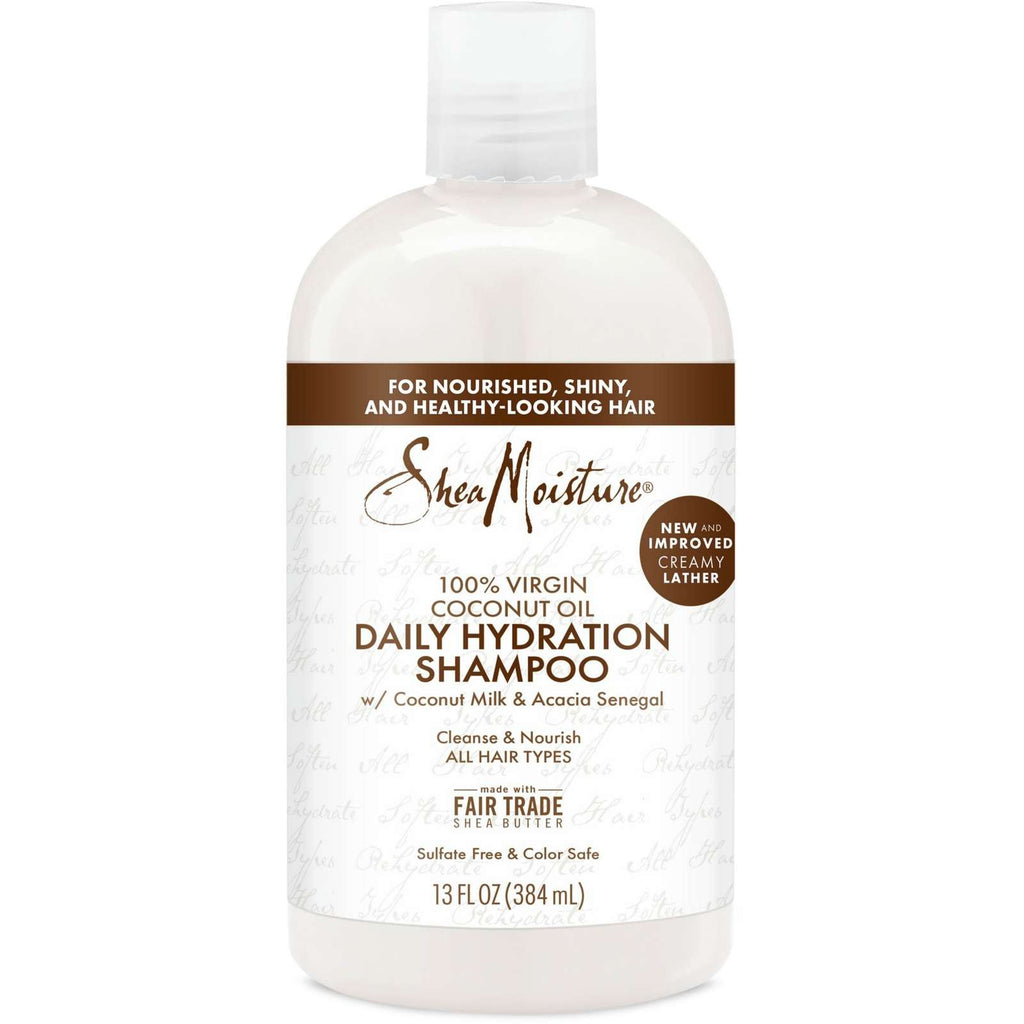 SheaMoisture 100% Virgin Coconut Oil Daily Hydration Shampoo for All Hair Types Clean & Nourish Sulfate-Free 384 ml