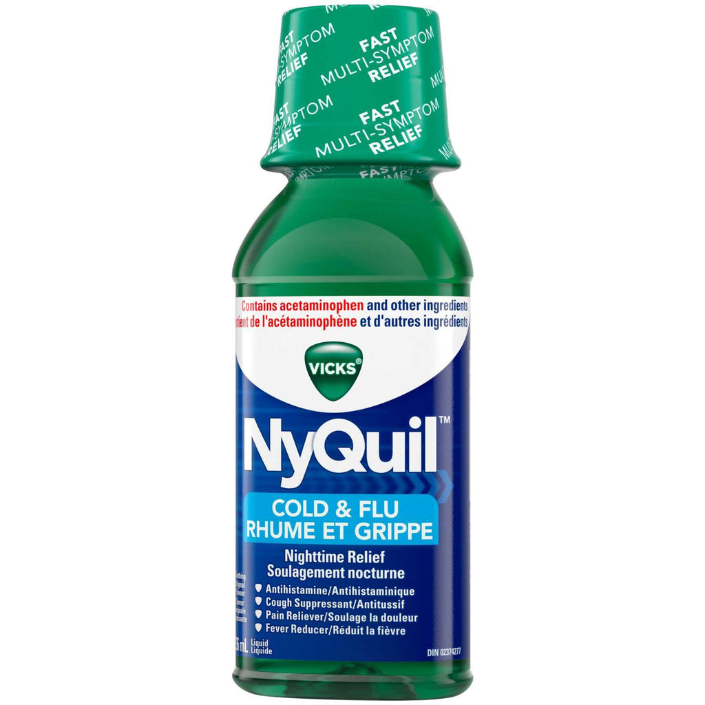 NyQuil Cold & Flu Nighttime Relief Liquid, Original, 236 mL