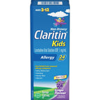 Claritin Kids, Allergy Medicine, 24-Hour Non-Drowsy Relief Syrup, Grape Flavour, 120 mL