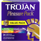 Pleasure Pack Assorted Lubricated Condoms, Extra Stimulating