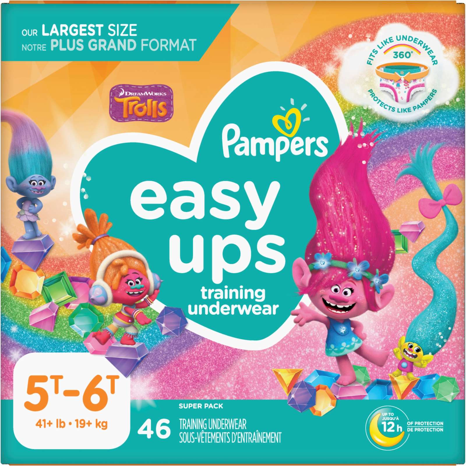 Pampers Easy Ups Training Underwear Girls Size 7 5T-6T 46 Count 