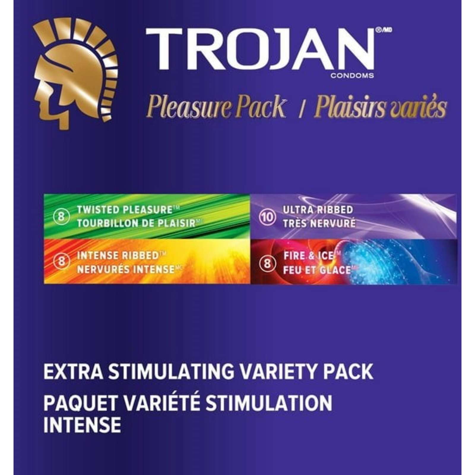 Pleasure Pack Assorted Lubricated Condoms, Extra Stimulting