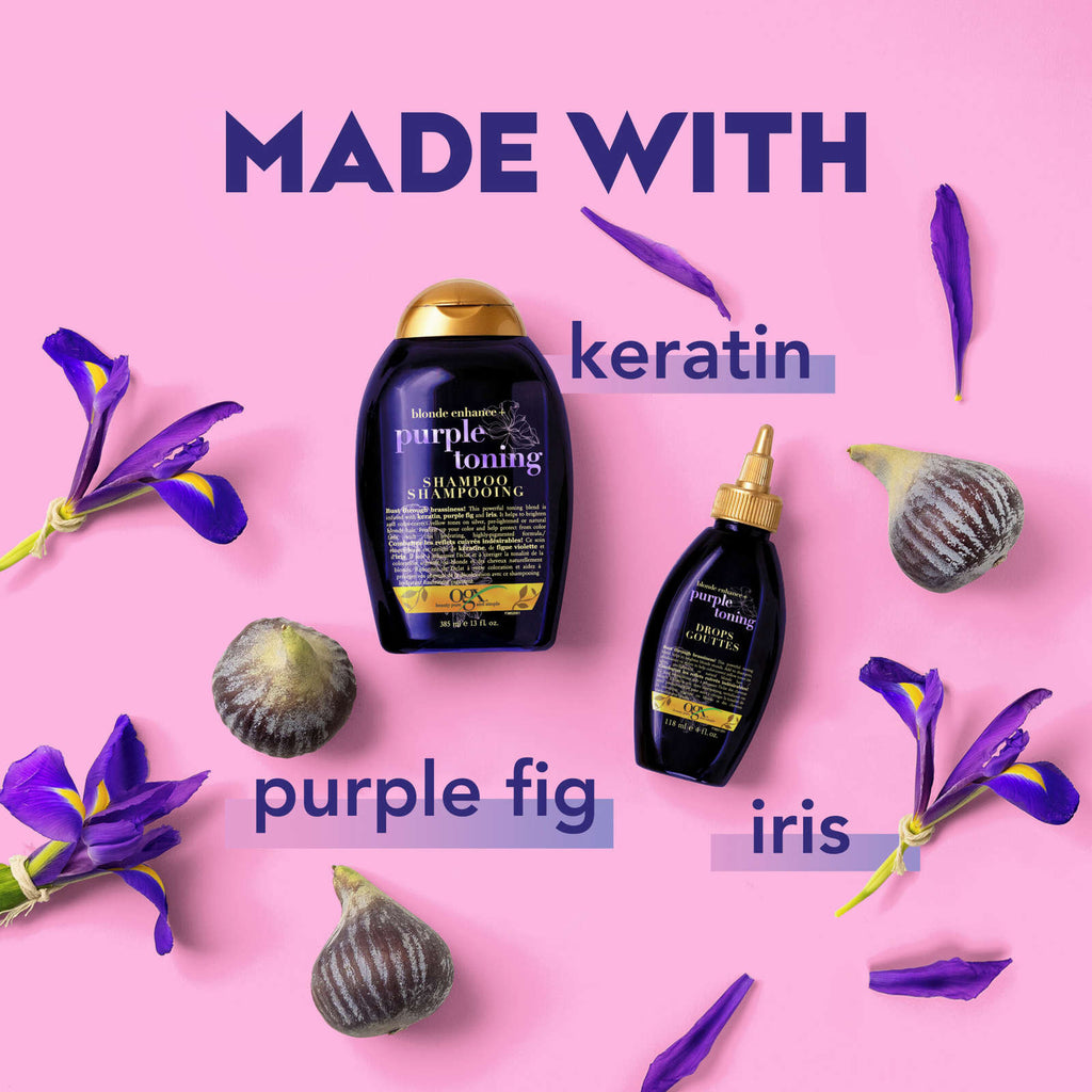 Blonde Enhance + Purple Toning Drops, Blonde Toning to Personalize Your Blonde, Silver, Pre-lightened, Natural Blonde Hair, with Keratin, Sulfate Surfactant Free, Paraben Free