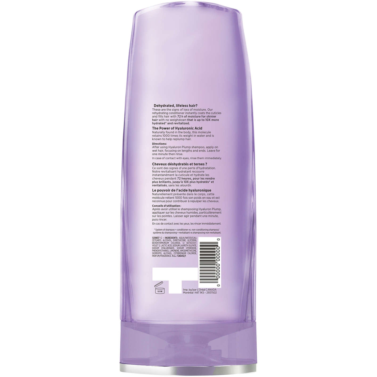 L'Oreal Paris Hair Expertise Hyaluron Plump Conditioner with Hyaluronic Acid for Dry Hair, Adds Moisture, For Hair Hydration, 591ml