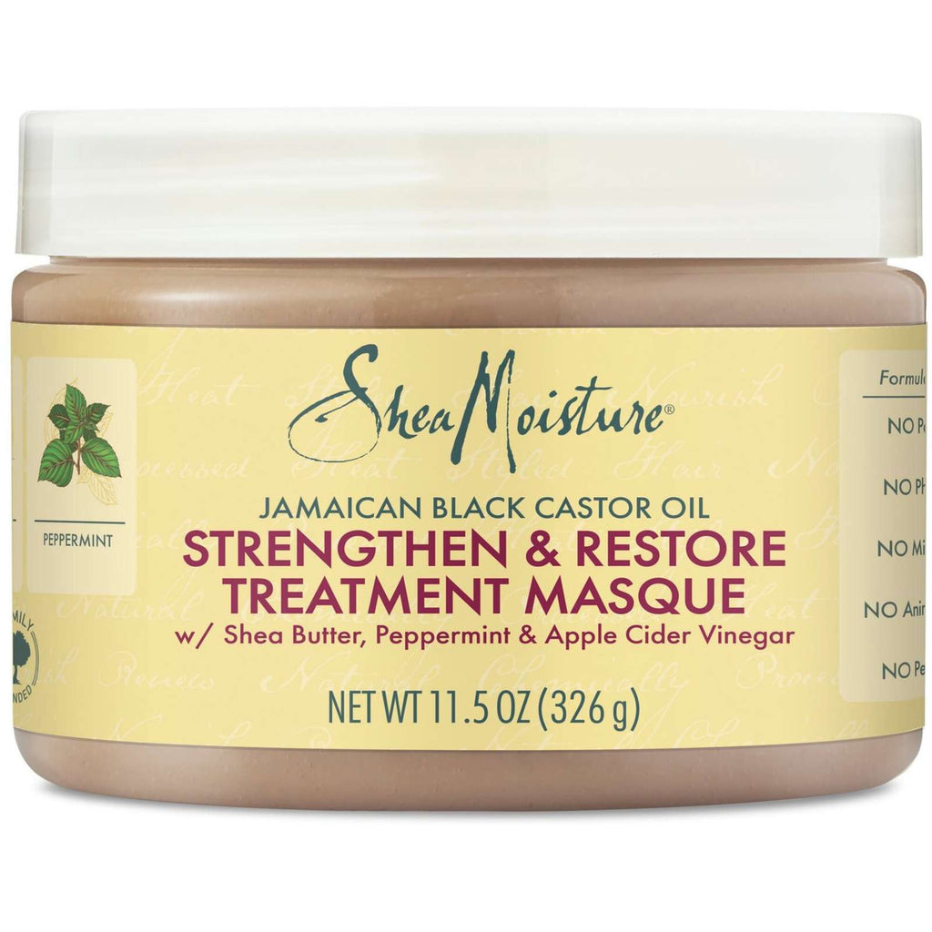 Strengthen & Restore Hair Treatment Masque for dry hair Jamaican Black Castor Oil deep conditioner with Shea Butter, Peppermint and Apple Cider Vinegar 326 g