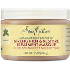 Strengthen & Restore Hair Treatment Masque for dry hair Jamaican Black Castor Oil deep conditioner with Shea Butter, Peppermint and Apple Cider Vinegar 326 g