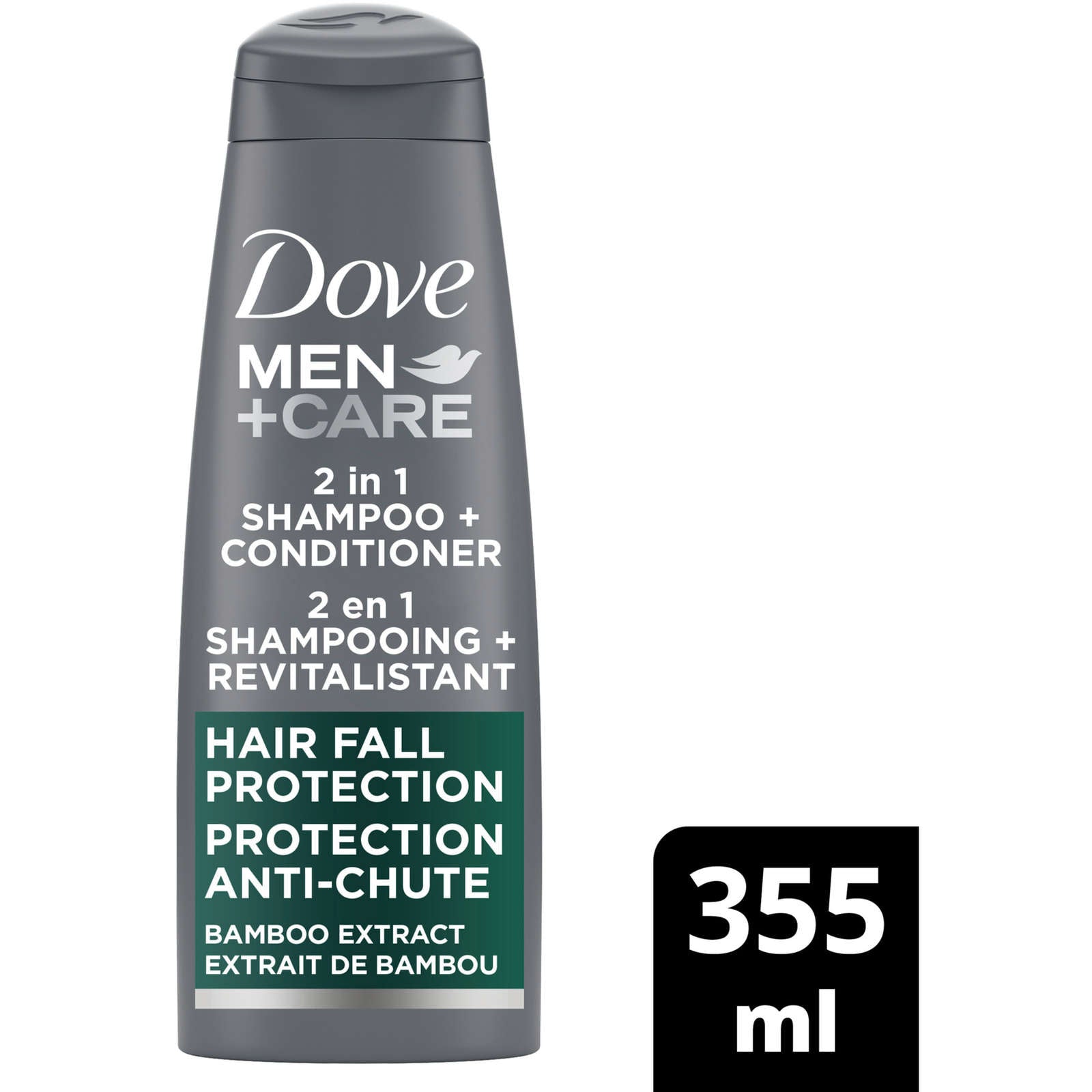 Dove Men+Care  Hair Fall Protection 2-in-1 Shampoo and Conditioner Strengthens Hair Fiber with Bamboo Extract 355 ml