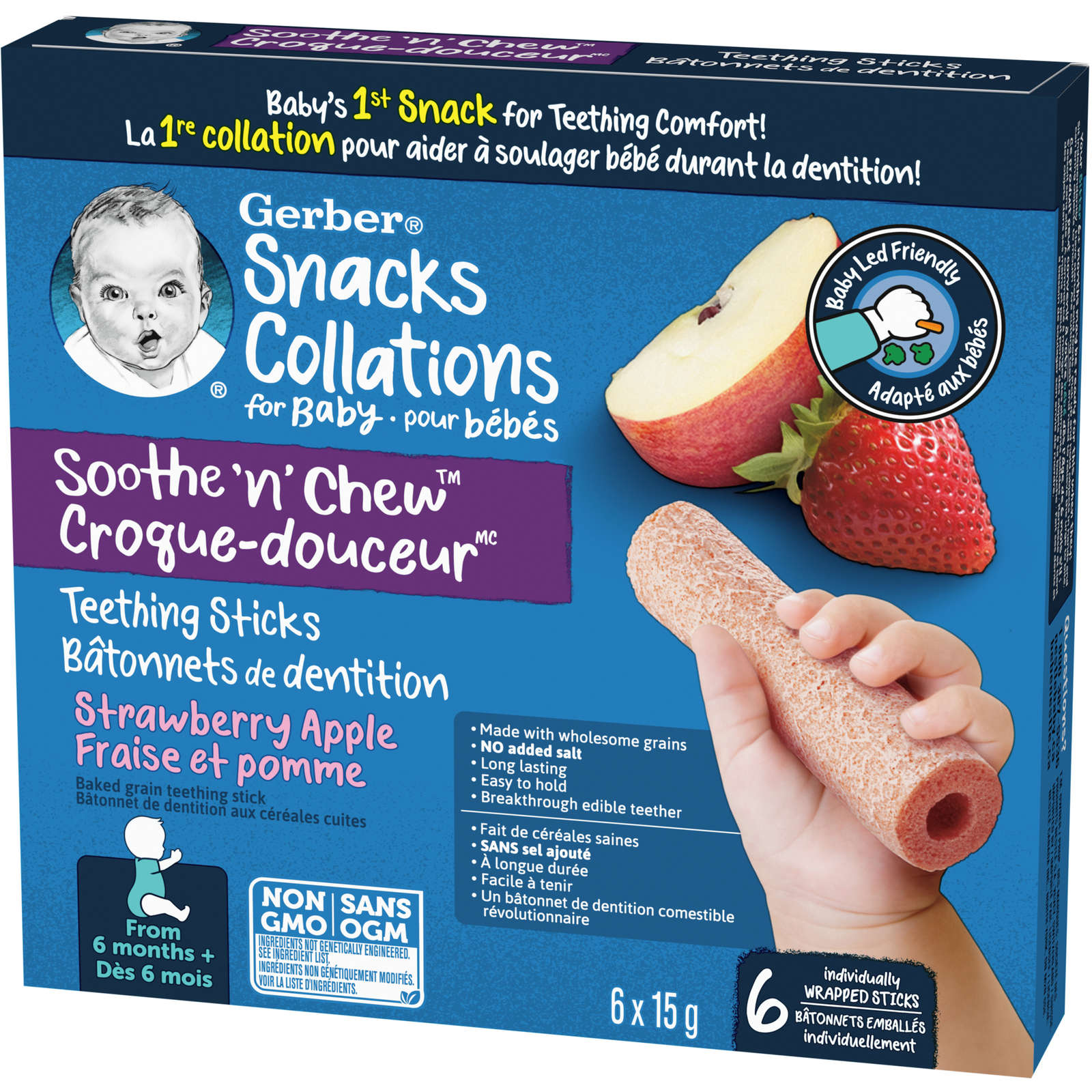 Soothe 'N' Chew Teething Sticks Strawberry Apple