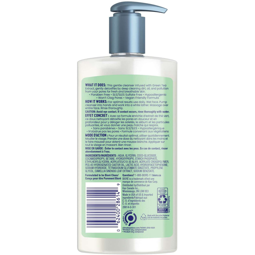 Bioré Clean Detox Cleanser, for Normal to Combination Skin