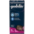 Goodnites Girls' Nighttime Bedwetting Underwear, Size Extra Large (95-140+ lb.), 9 Ct
