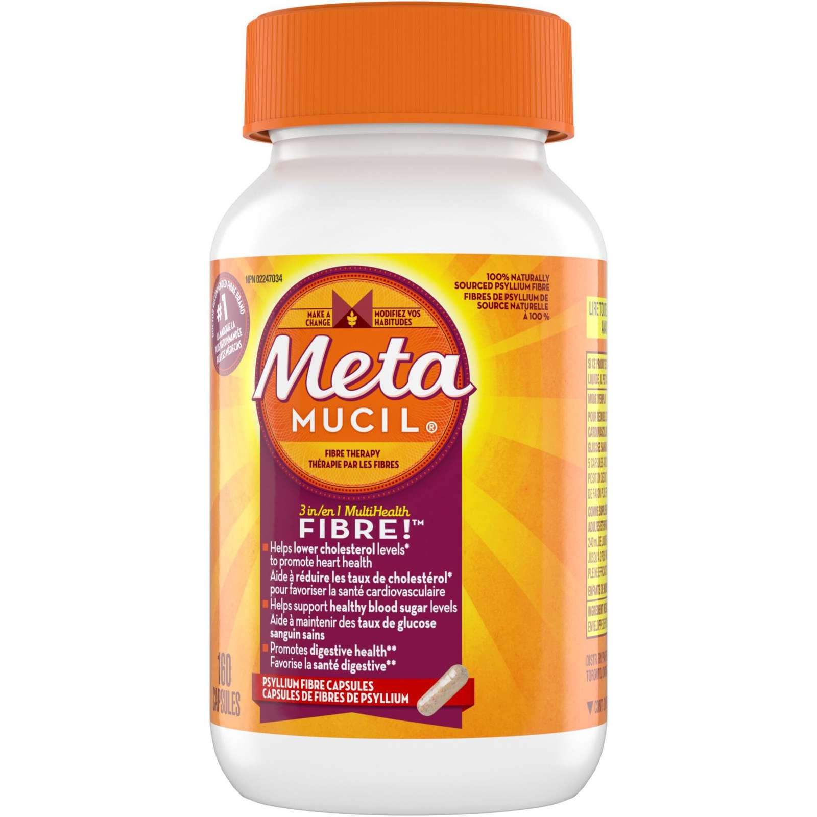 3 in 1 MultiHealth Fibre! Fiber Supplement Capsules, 160 Count
