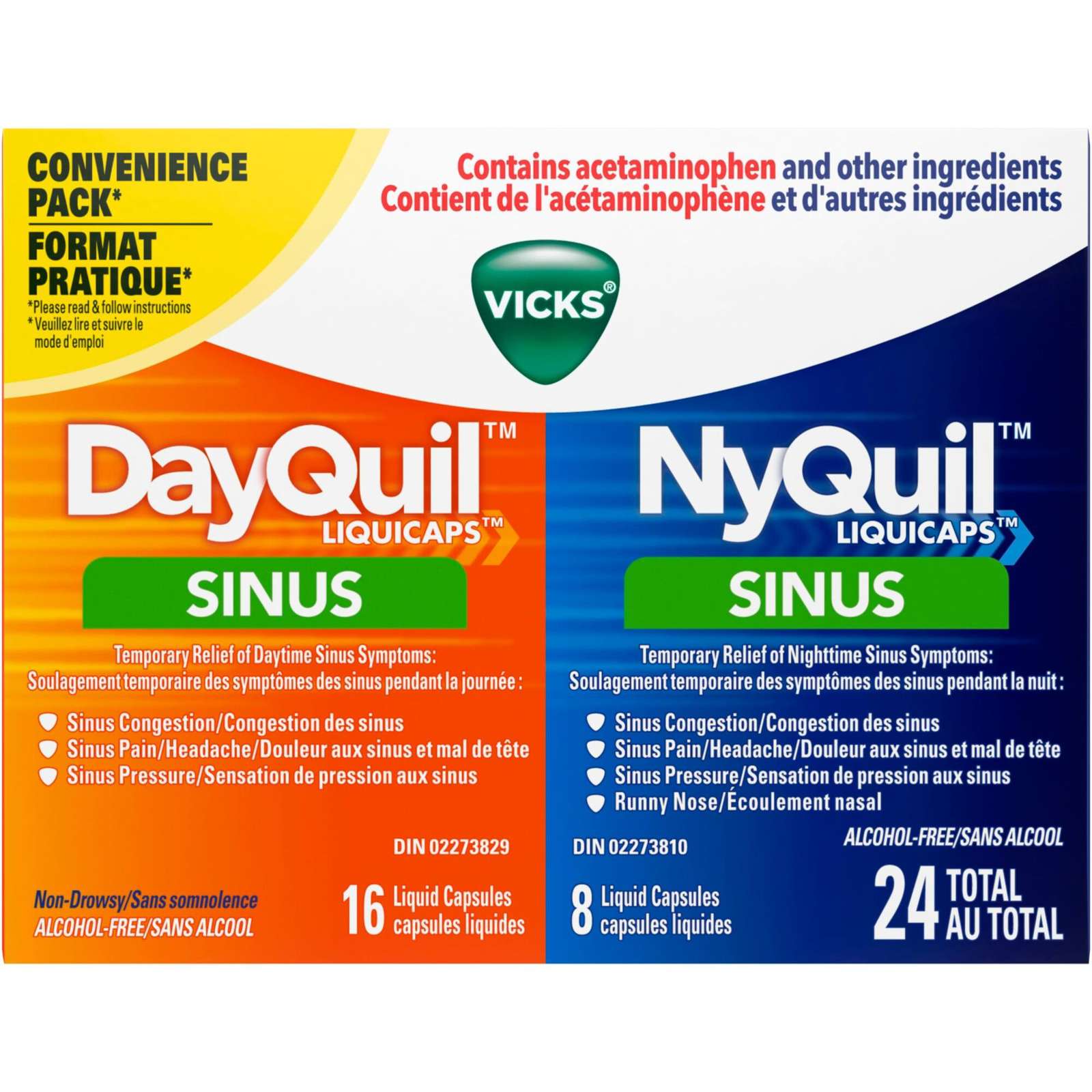 DayQuil Sinus Liquid Capsules + Vicks NyQuil Sinus liquid Capsules, To ...