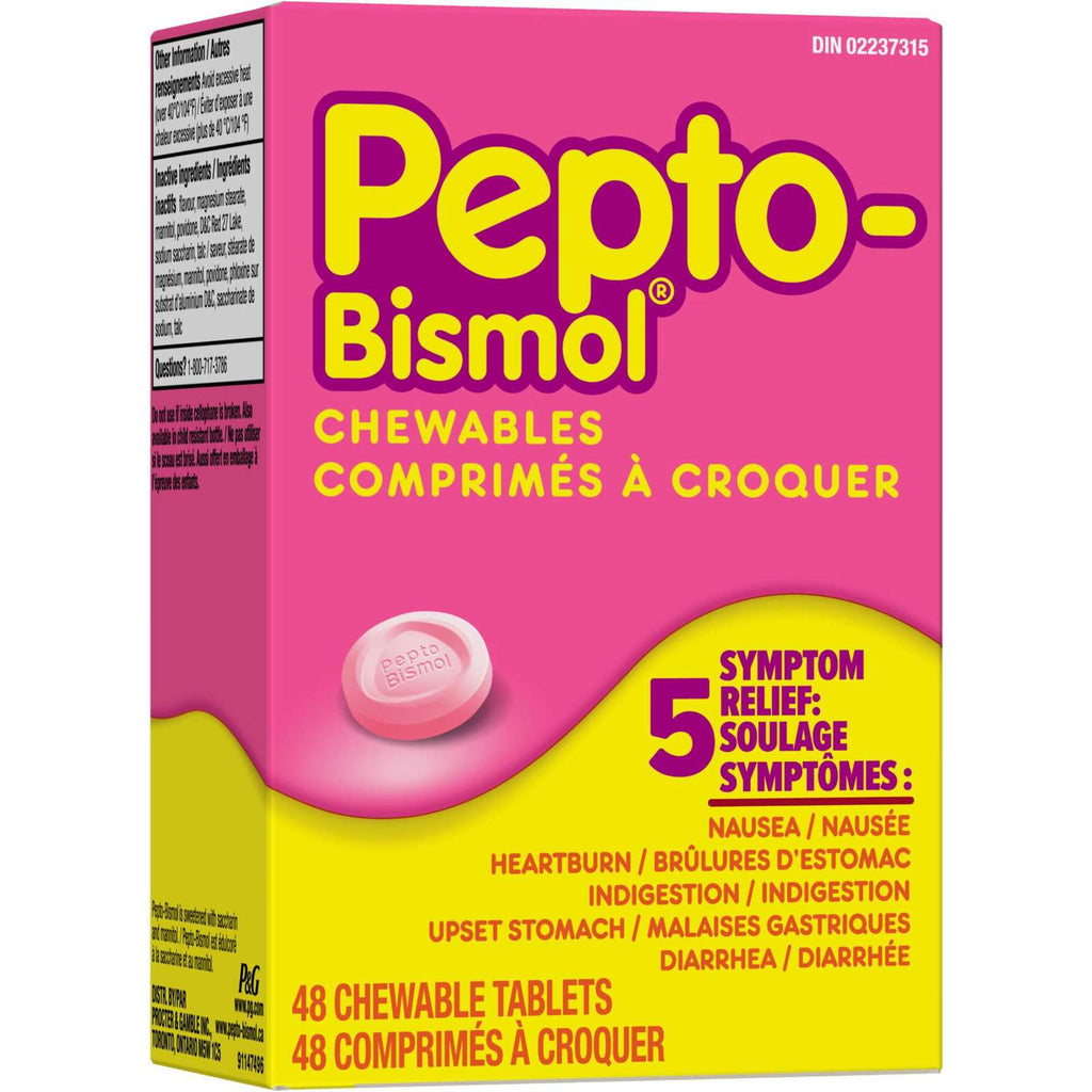 Chewables for Nausea, Heartburn, Indigestion, Upset Stomach, & Diarrhea Relief 48ct