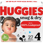 Snug & Dry Baby Diapers, Size 4 (22-37 lbs)