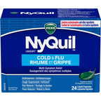 NyQuil Cold & Flu Multi-Symptom Relief Liquid Capsules, 24 Count