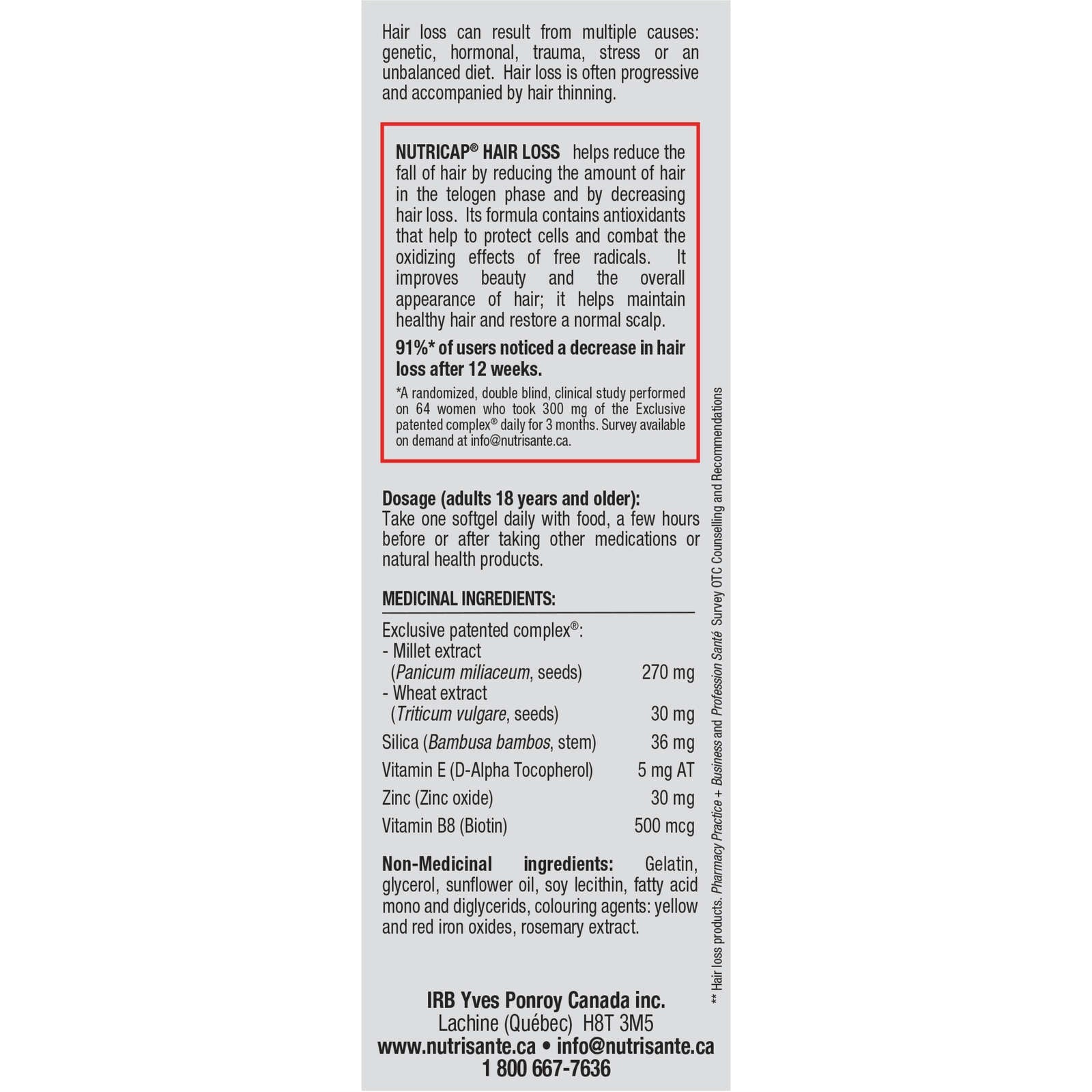 Nutricap Hair Loss 30 Softgels