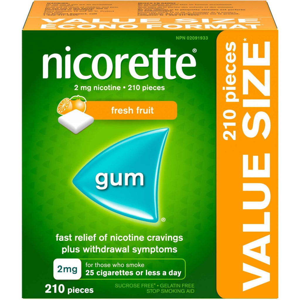 Nicotine Gum, Quit Smoking Aid, fresh Fruit, 2mg
