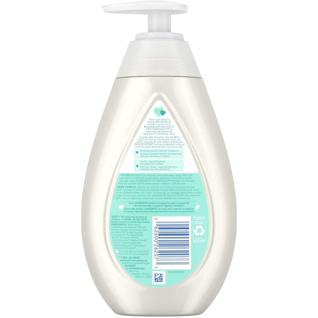 Johnson's Baby Newborn  Bath Wash and Shampoo, CottonTouch Body Wash 400mL
