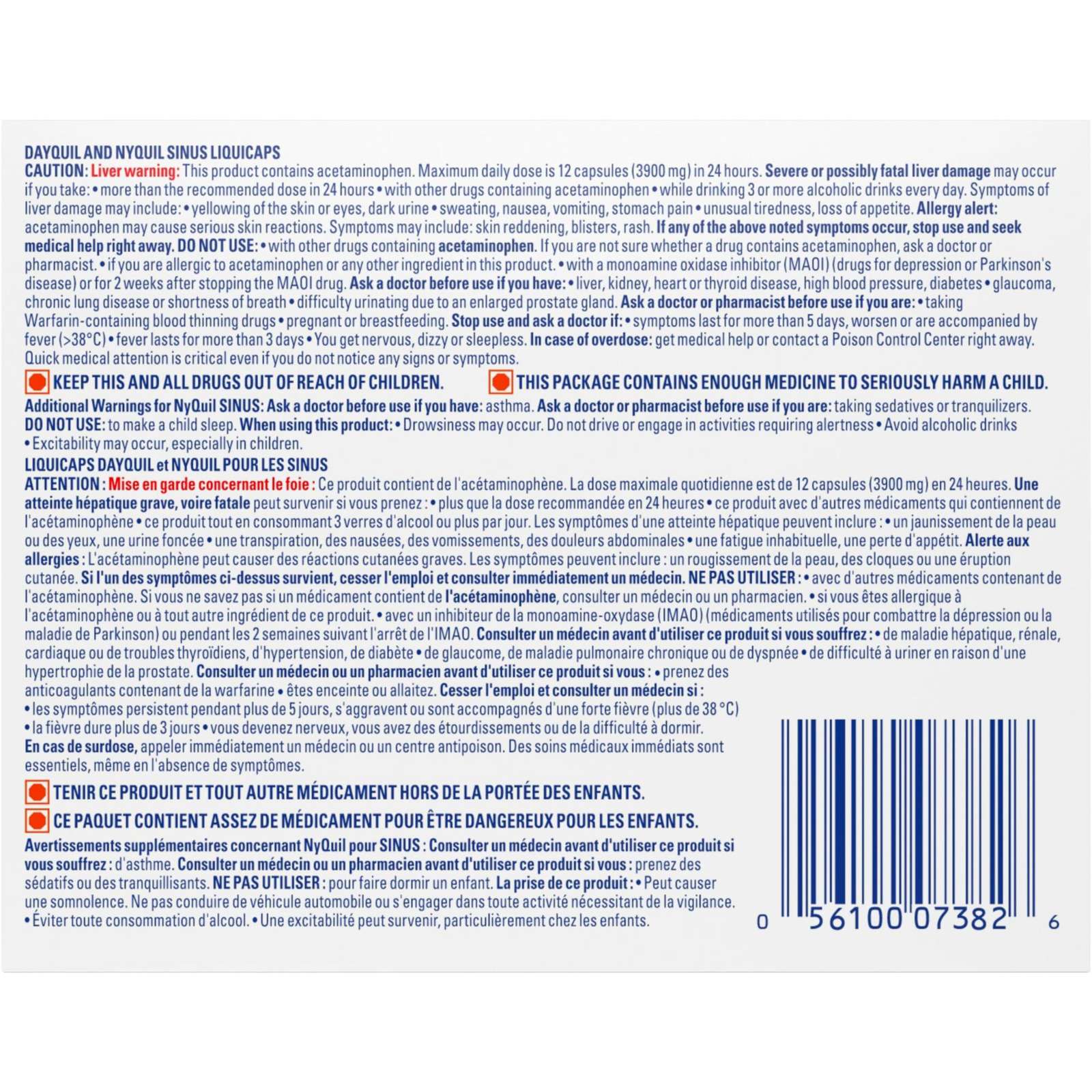 DayQuil Sinus Liquid Capsules + Vicks NyQuil Sinus Liquid Capsules, Total 48 Count