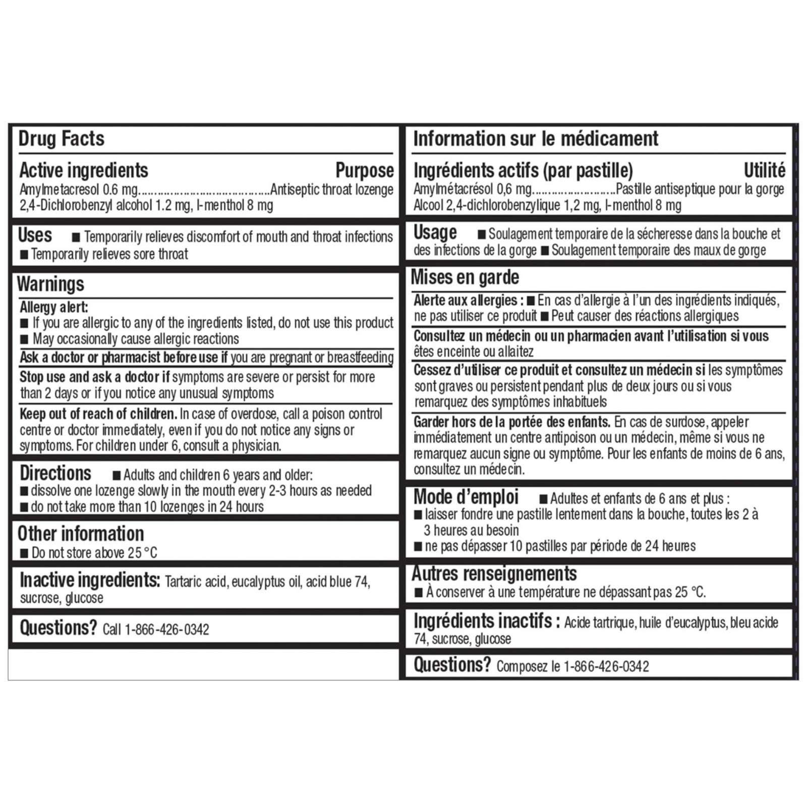 Cepacol® Sensations Sore Throat and Blocked Nose, Sore Throat Lozenges, 16 ct