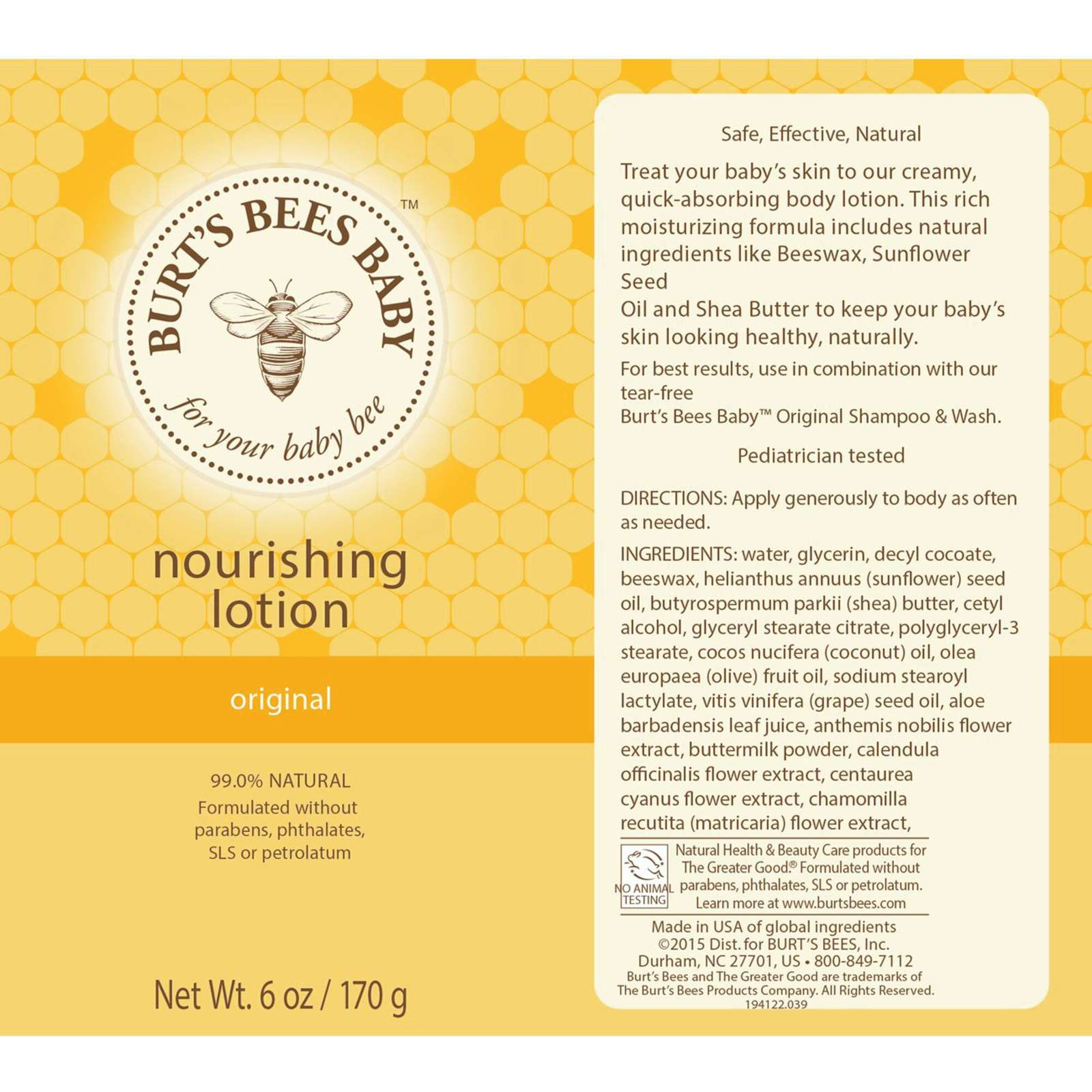 Burt’s Bees Baby Original Nourishing Lotion, 170g