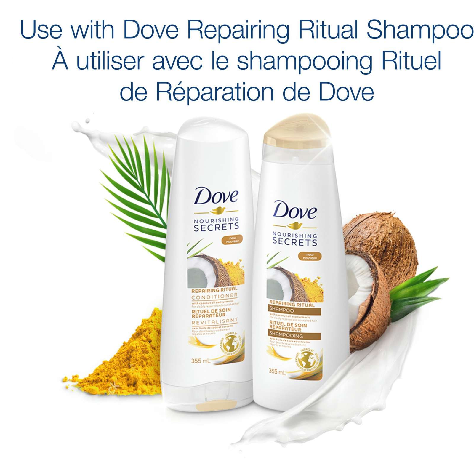Dove Nourishing Secrets Conditioner for damaged hair Repairing Ritual with coconut oil and turmeric 355 ml