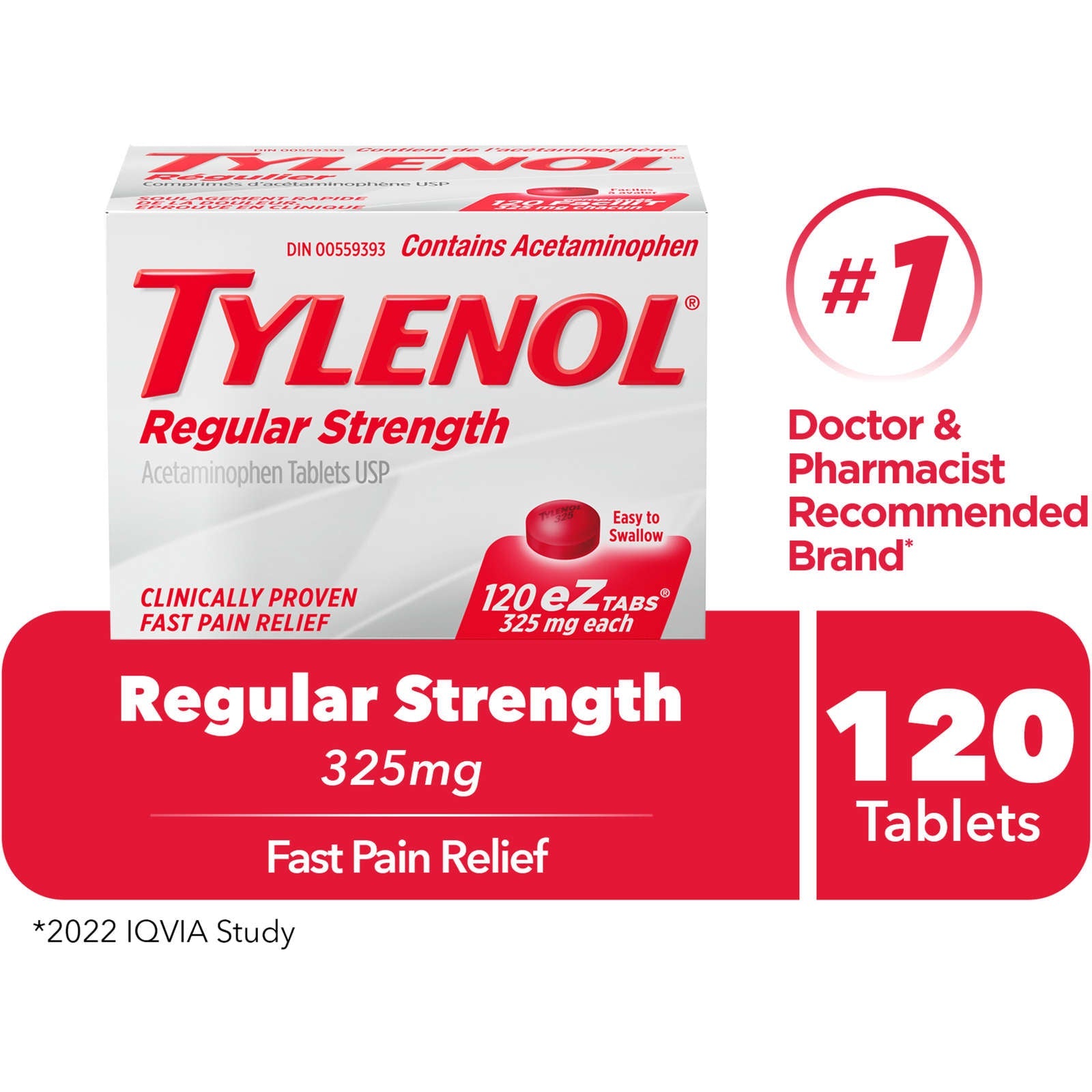 Regular Strength Pain Relief Acetaminophen 325mg EZTabs