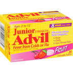 Junior Strength Advil Fever Relief from Colds or Flu Ibuprofen Chewable Tablets, Fruit, 20 Count